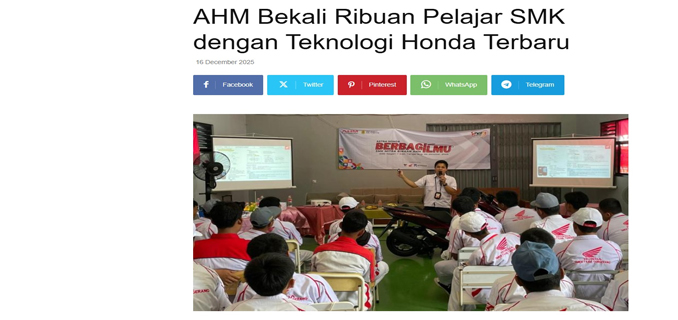 AHM Bekali Ribuan Pelajar SMK dengan Teknologi Honda Terbaru